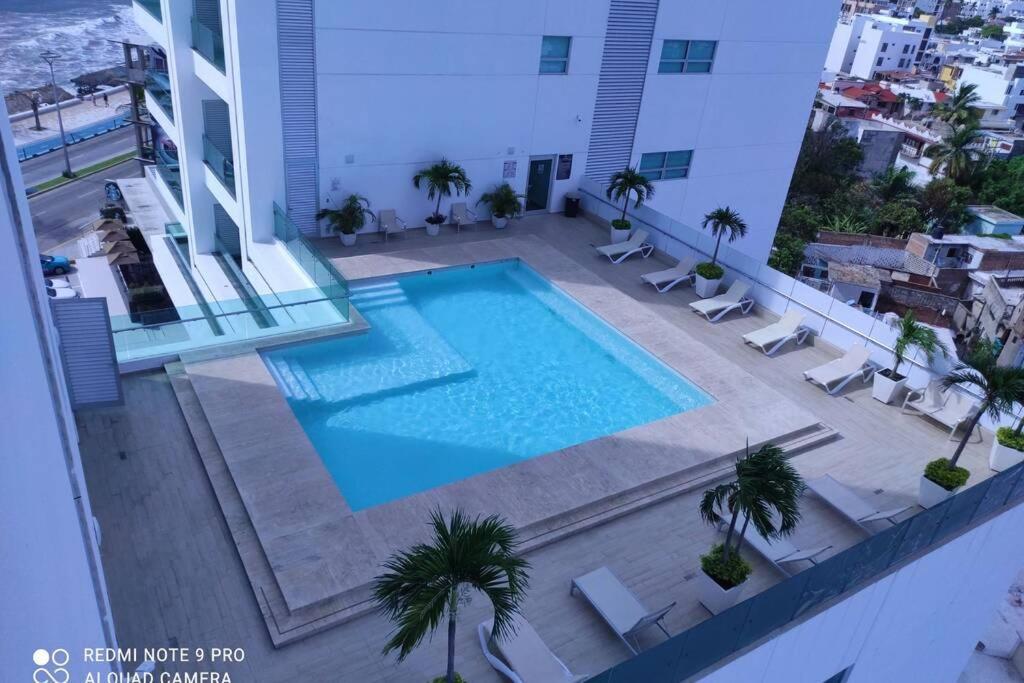 Apartamento Excelente Departamento Con Vista Parcial Al Mar, Frente Al Malecon, Alberca Y Gimnacio Mazatlán Exterior foto